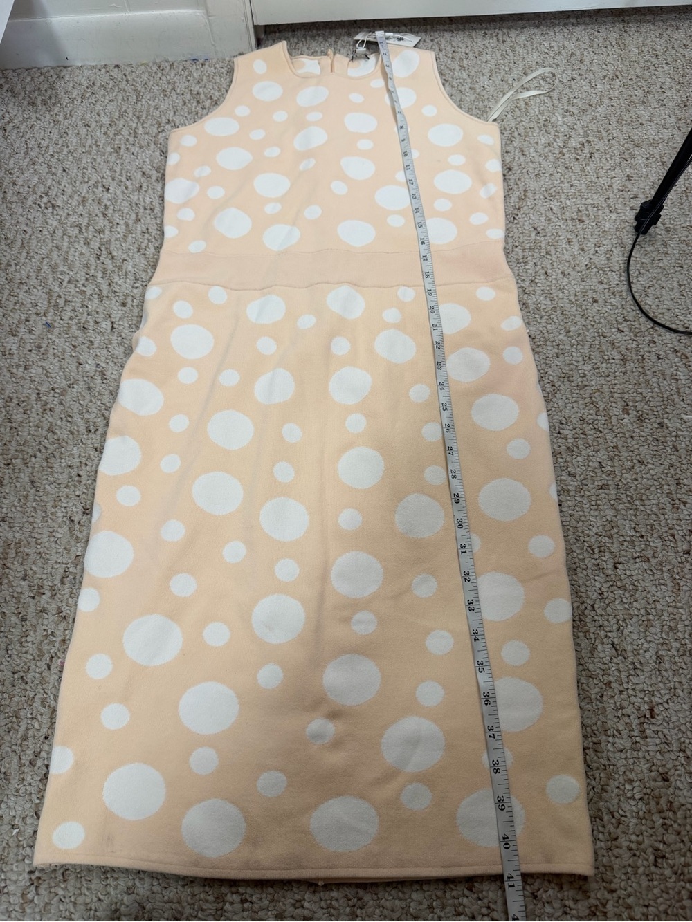 I.b.b.i Sleeveless Peach Polka-Dot Midi Dress - Classic Fit 12 new with tag - Picture 5 of 8